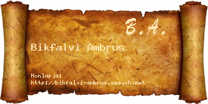 Bikfalvi Ambrus névjegykártya